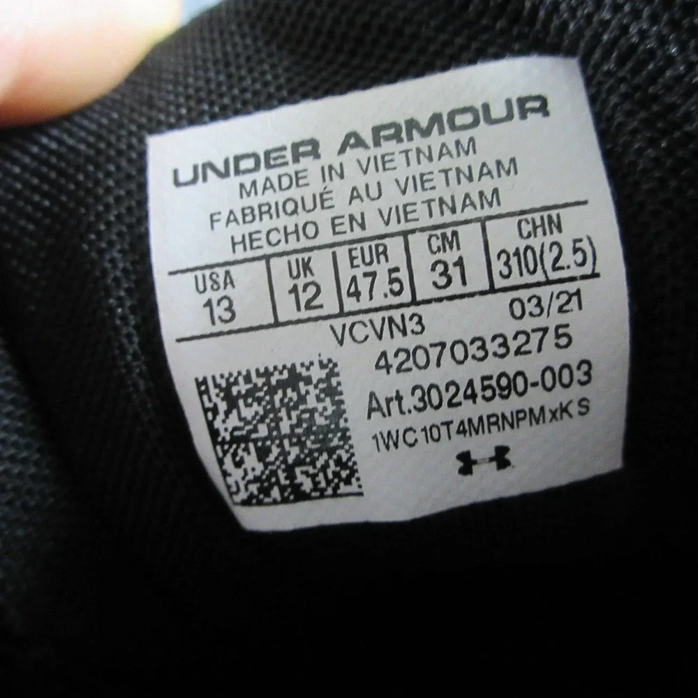 Under Armour Charged Shoes Mens Size 13 Black Mesh Running Walking 3024590-003